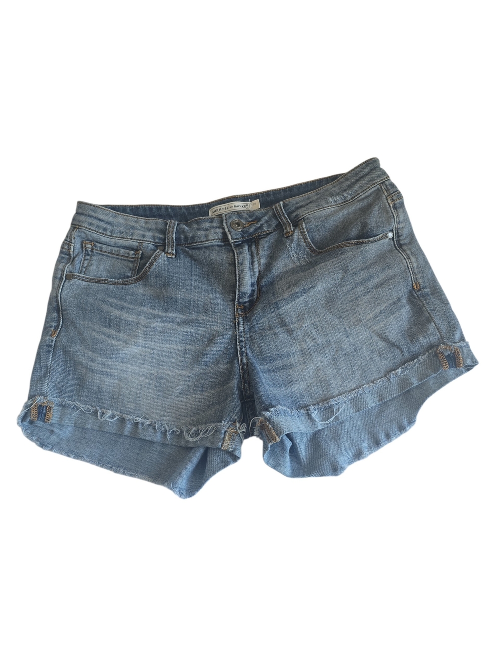 Melrose and Market Light Blue Rolled-Hem Denim Shorts